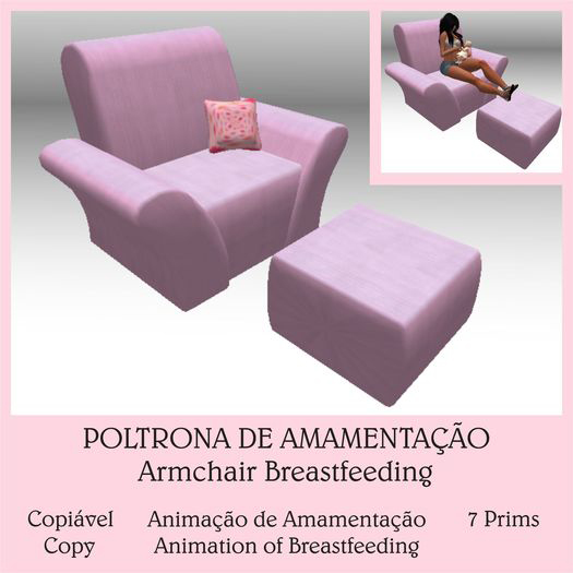 Poltrona de Amamentacao Rosa - Lua - Copiavel