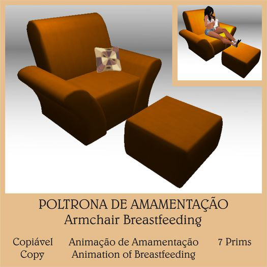 Poltrona de Amamentacao Marrom/Bege - Lua - Copiavel