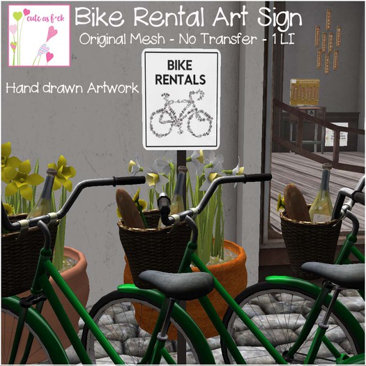 ::cute as f*ck:: Bike Rentals Sign