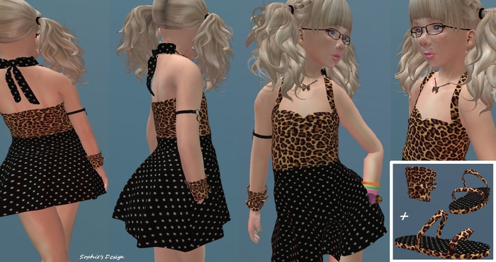 Sophie's SMB/AVI(L) Lia Leopard Dress/Sandals/Bandana