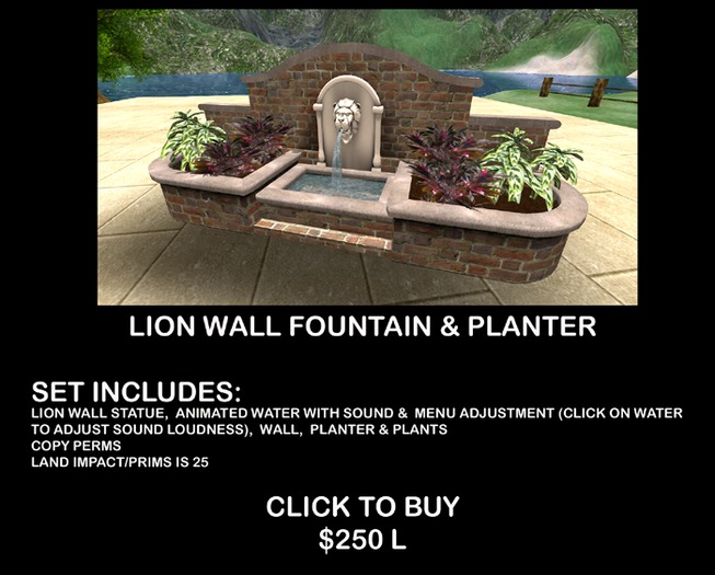 LION WALL FOUNTAIN BOXED
