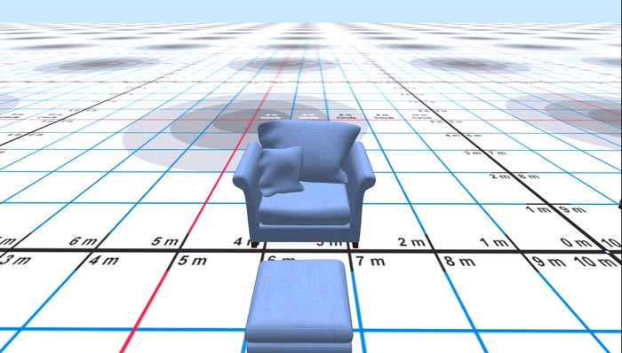 CHAIR & FOOTSTOOL BLUE