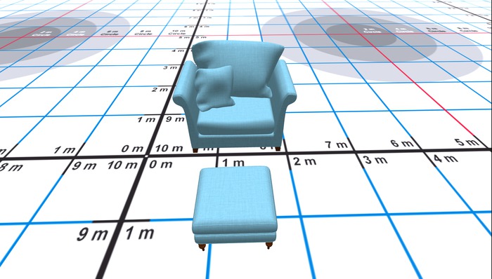CHAIR & FOOTSTOOL BLUE