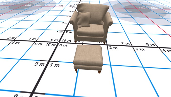 CHAIR & FOOTSTOOL BROWN