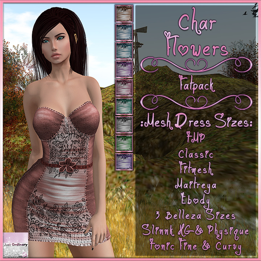 Char Dress Flowers Fatpack