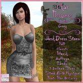 Char Dress Flowers Grey