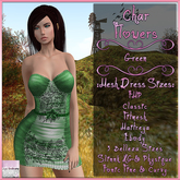 Char Dress Flowers Green