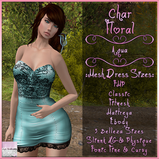 Char Dress Floral Aqua