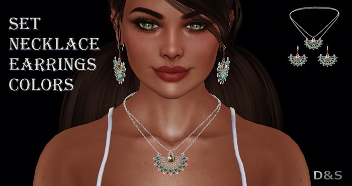 D&S design SET  NECKLACE EARRINGS COLORS