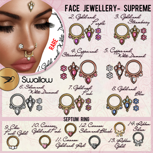14. ^^Swallow^^  Ribbon Silver Septumring