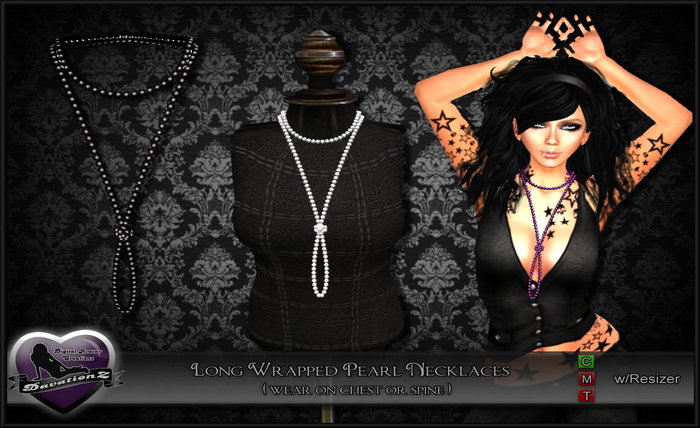 ::DavationZ:: Long Wrapped Pearl Necklace (Black) - SPECIAL PRICE 75L$