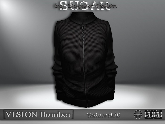 SUGAR for Men - VISION Bomber - (METRO BLACK) w HUD *Add Me*