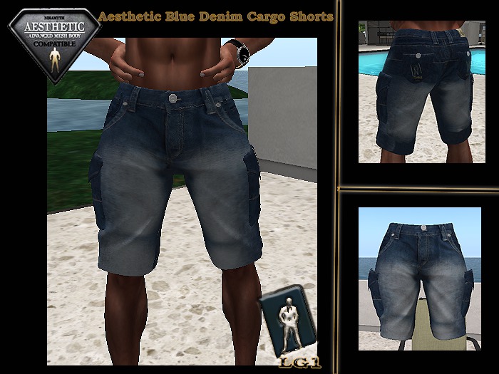 Blue Denim Cargo Shorts