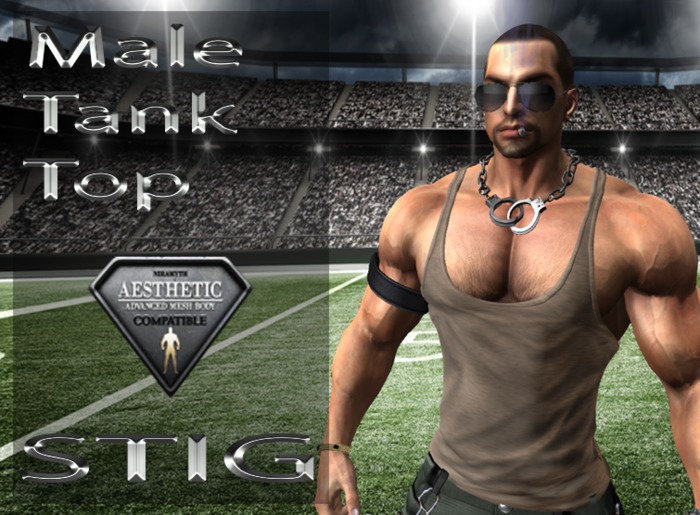 Male Tank Top Fitted Mesh for Aesthetic Body brown