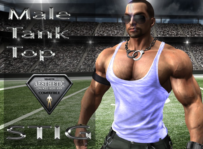 Male Tank Top Fitted Mesh for Aesthetic Body blue