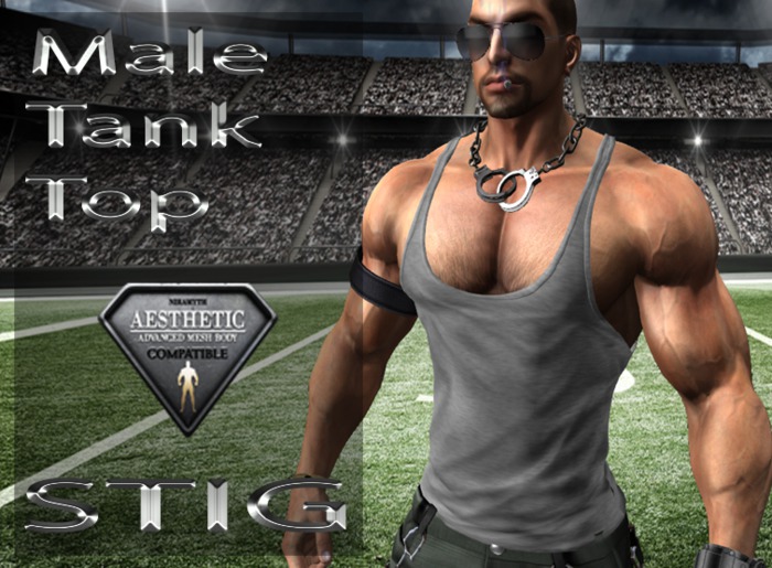 Male Tank Top Fitted Mesh for Aesthetic Body grey