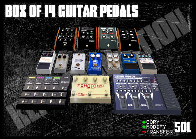 Box of 14 guitar pedals