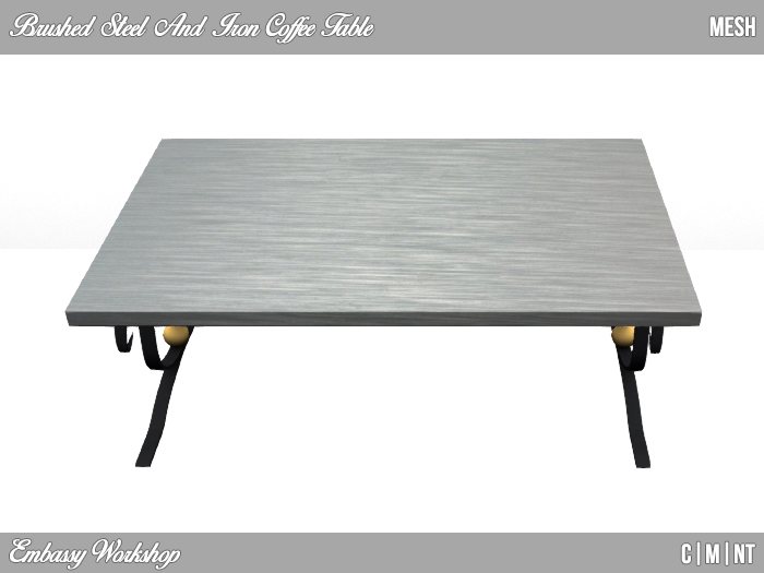 EW - Brushed Steel And Iron Coffee Table