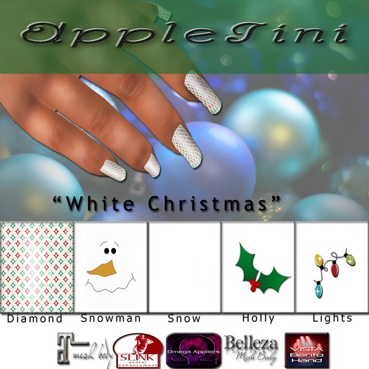 White Christmas Nails