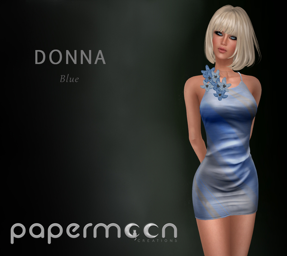 PaperMoon-DONNA Halter Dress-  Blue