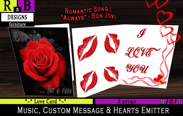 PROMO 10L$ *RnB* Love Card V - Message, Music & Particles -  RnB Love Cards