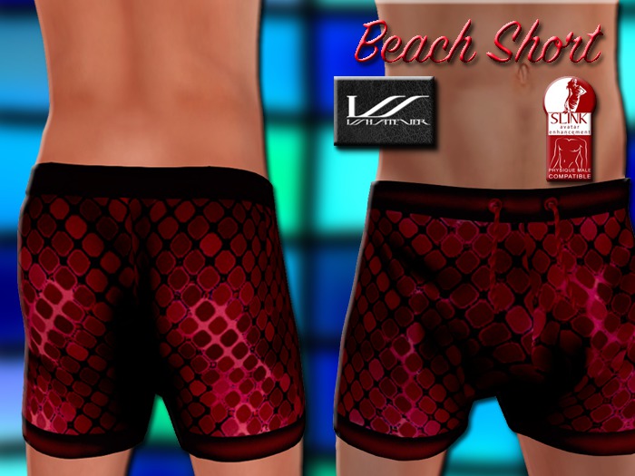Beach Shorts Red Slink by WhatEver
