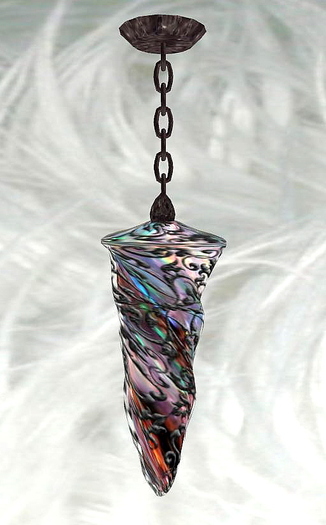 Wrough Iron Opal Hanging Screw Lamp