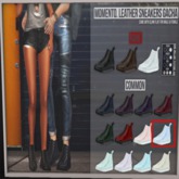 Momento. Leather sneakers sky blue-slink