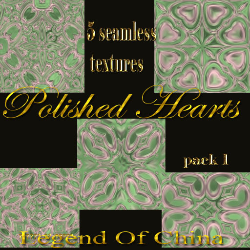 Polished Hearts Tiles pack 1 light green pink
