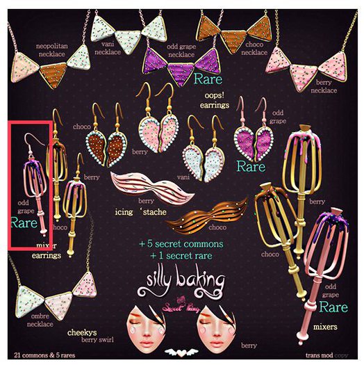 . Sweet Thing. Sillybaking Odd Grape Mixer Earrings RARE