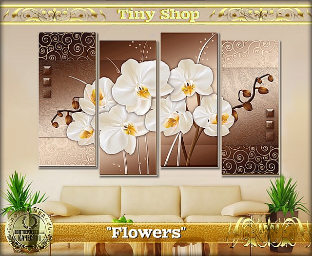 Picture modular "Flowers" 100%mesh (full perm).