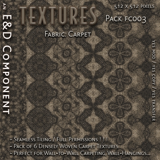 [FC003] 6 512px Brown Tan Weave Fabric Textures for Royal Rustic Fantasy Carpet Tapestry Wall Hanging by E&D ENGINEERING