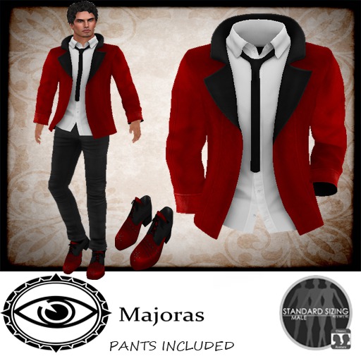 Majoras Red Suede Rocker Outfit