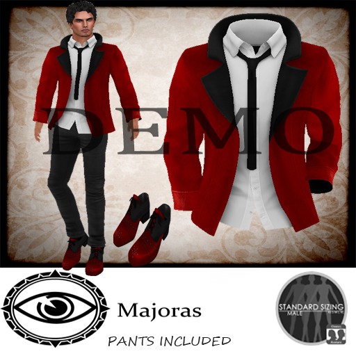 Majoras Red Suede Rocker Outfit Demo