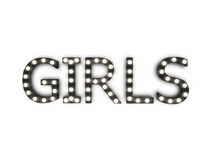 [Px] "GIRLS" Illuminated Light Bulbs Sign