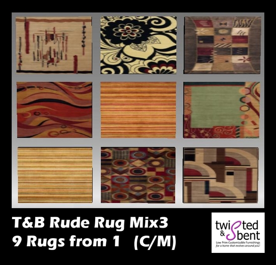 9 Rugs From One - Texture Changing Area Rug Rude Mix3