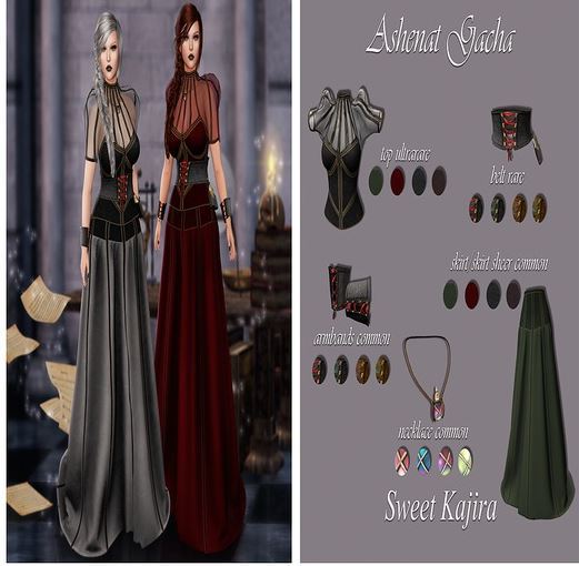 *Sweet Kajira*Asenath Skirt Sheer RED