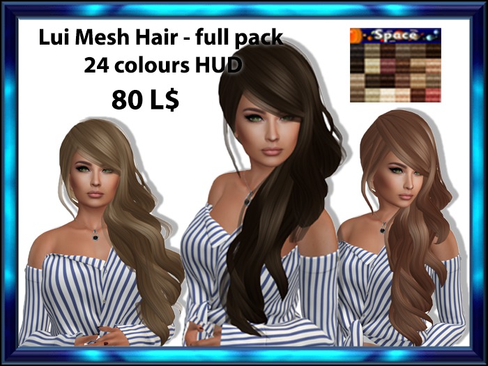 Lui Mesh Hair - full pack - Texture Changer HUD