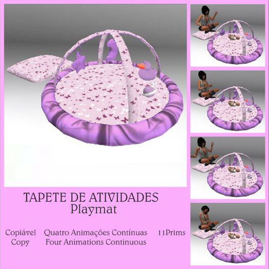 Tapete de Atividades para Bebes - Lilas - Lua - Copiavel 