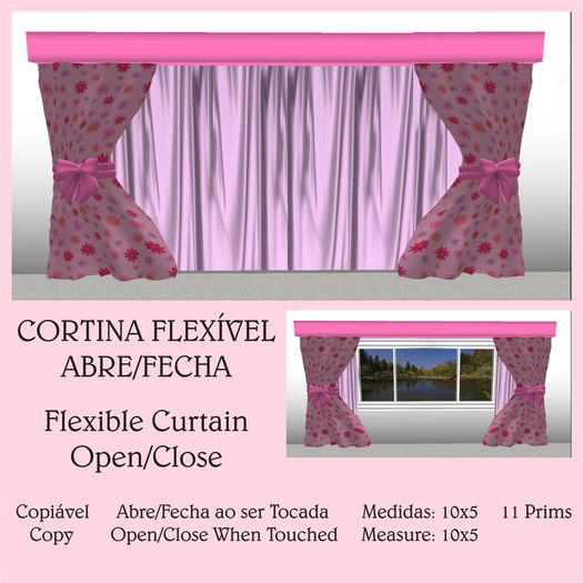 Cortina Flexivel - Abre/Fecha - Lua - Rosa - Copiavel