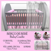 Berco de Bebe Veu Flexivel Duas Poses Rosa - Lua - Copiavel