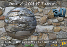 JU Stones Wall 008 3D Textures Full Perm