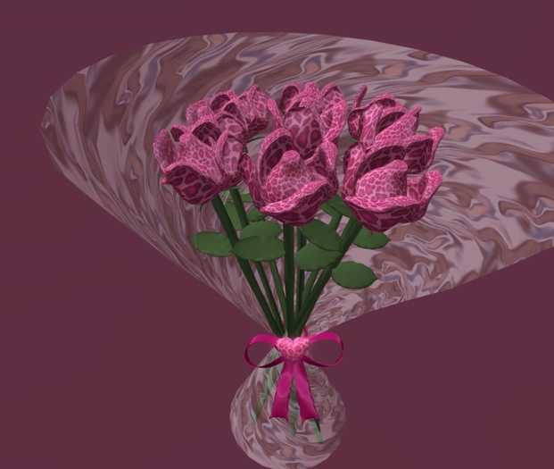 Neko-Leo Pink Roses Valentines Bouquet