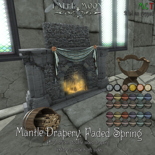 *pm* Mantle Drapery: Faded Spring