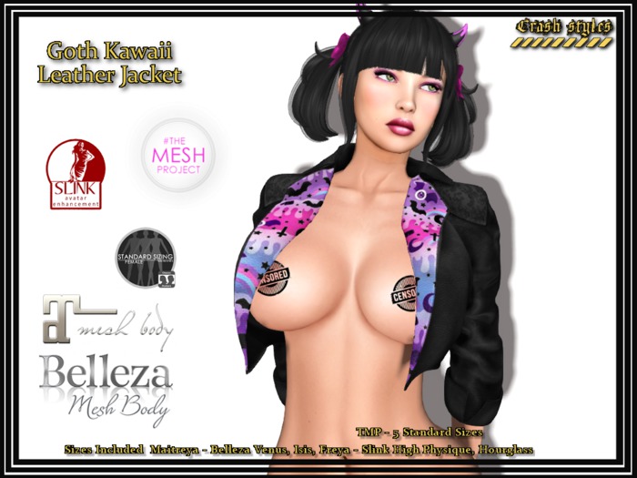 {CS} Goth Kawaii Leather Jacket