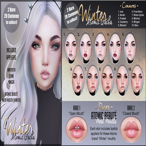 Atomic {Gacha} Winter - Mesh Mouth (Closed) RARE