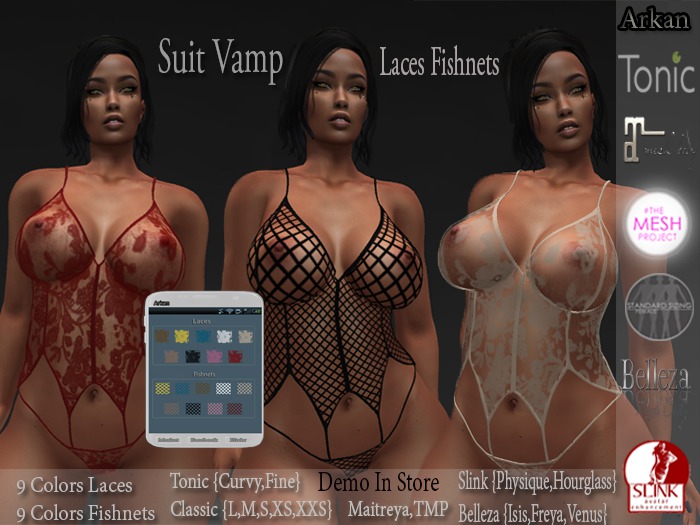 .::Arkan::. Bodysuit Vamp Laces & Fishnets