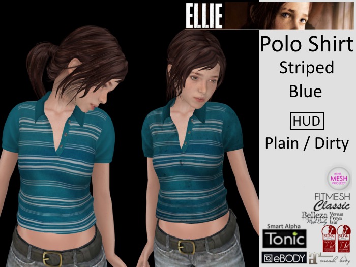ELLIE Polo Shirt Striped Blue