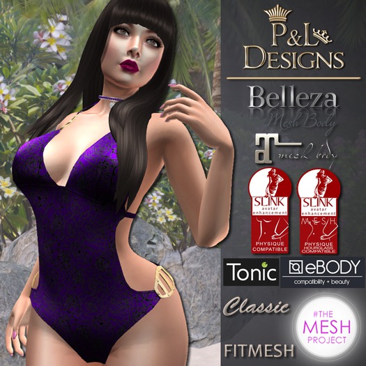 [P&L] - One Piece Swimsuit Rose Purple