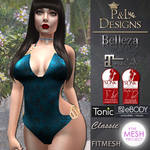 [P&L] - One Piece Swimsuit Rose Teal